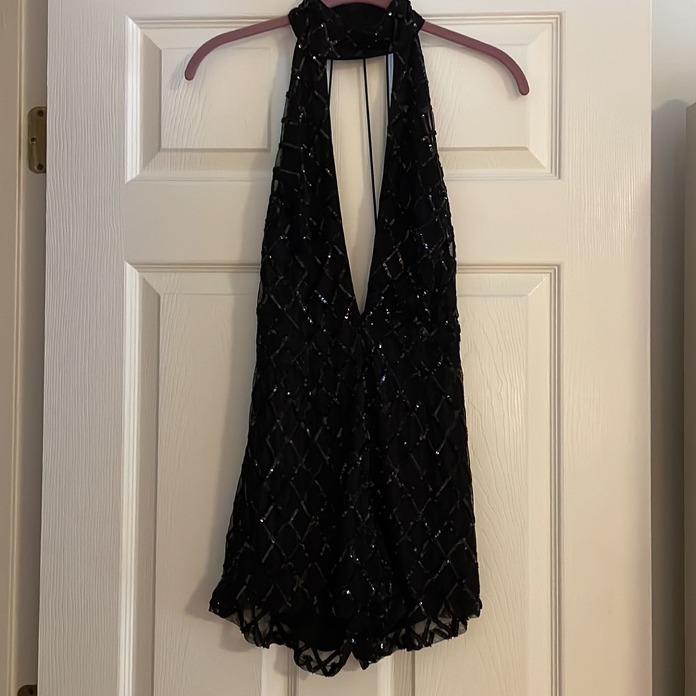 Stunning Luxxel Black Sparkle Romper - Size Small